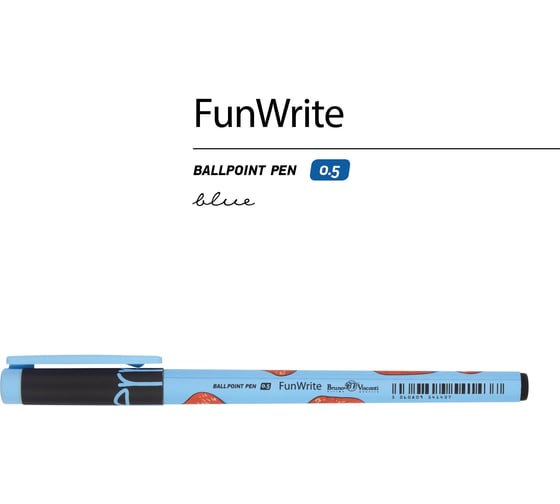 Шариковая ручка Bruno Visconti Fun Write Ягоды Графика Клубника 0.5 мм синяя 20-0212/96
