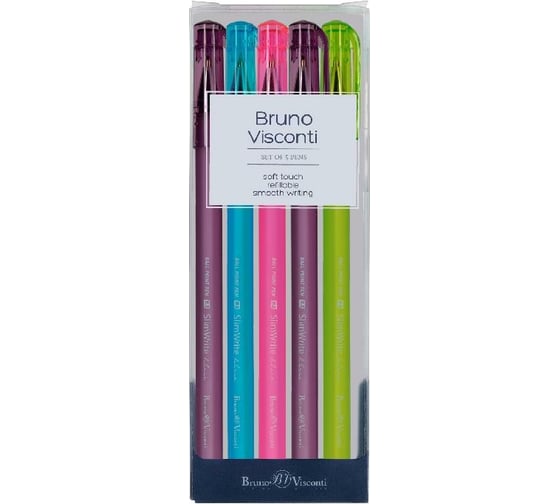 Набор шариковых ручек Bruno Visconti Slim Write CREATIVE 0.5 мм синяя 5 шт 20-0019-5