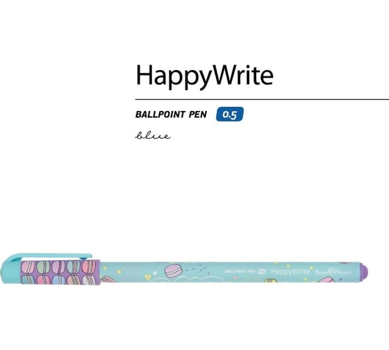 Шариковая ручка Bruno Visconti Happy Write My Sweet Mакаруны 0.5 мм синяя 20-0215/51