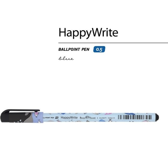 Шариковая ручка Bruno Visconti Happy Write Друзья Киты 0.5 мм синяя 20-0215/37