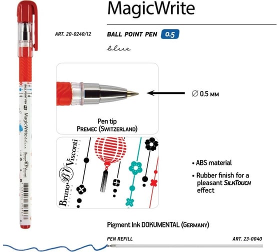 Шариковая ручка Bruno Visconti Magic Write Девочка и зайчик 0.5 мм синяя 20-0240/12