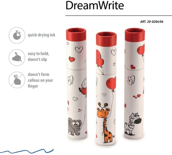 Шариковая ручка Bruno Visconti Dream Write Мультяшные зверушки 0.7 мм синяя 3 вида 20-0264/04