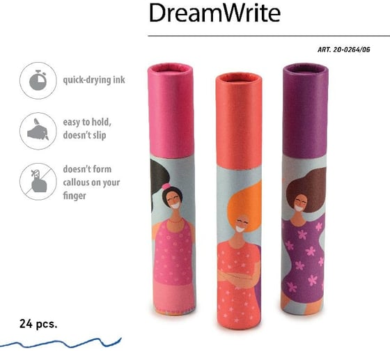 Шариковая ручка Bruno Visconti Dream Write Girls power 0.7 мм синяя 3 вида 20-0264/06