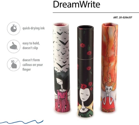 Шариковая ручка Bruno Visconti Dream Write Принцессы 0.7 мм синяя 3 вида 20-0264/07