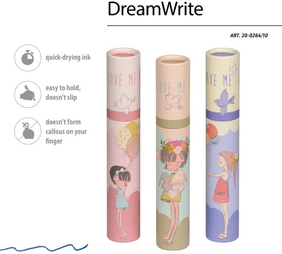 Шариковая ручка Bruno Visconti Dream Write Девочка и кролики 0.7 мм синяя 3 вида 20-0264/10