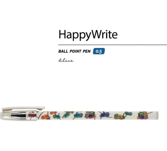 Шариковая ручка Bruno Visconti Happy Write Яркие совы 0.5 мм синяя 20-0122