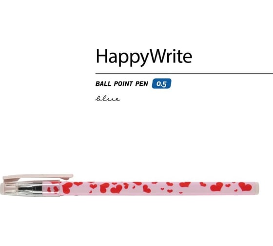 Шариковая ручка Bruno Visconti Happy Write Розовые сердца 0.5 мм синяя 20-0215/12