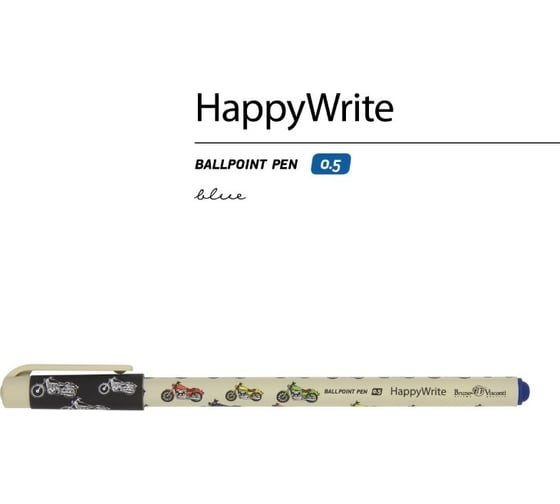 Шариковая ручка Bruno Visconti Happy Write Happy boy Мото 0.5 мм синяя 20-0215/33