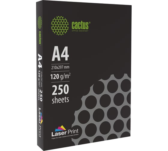 Бумага Cactus CS-LPA4120250 A4/120г/м2/250л./белый, CIE170% для лазерной печати 2079926 1