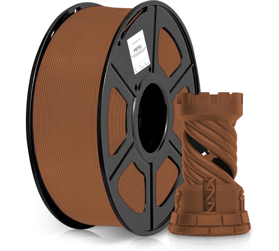 Пластик Cactus CS-3D-PETG-1KG-COFFEE PETG/1.75мм/1кг/316м/кофейный 2061743 1