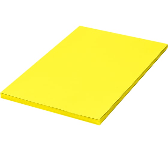Бумага цветная ОФИСМАГ А4, 80 г/м2, 500 л., неон, желтый, FR, 2977PC 116725 1