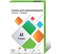Пленка для ламинирования самоклеющаяся ГЕЛЕОС 216x303, 75 мик, 100 шт. LPA4-75St