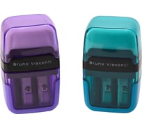 Точилка для карандашей Bruno Visconti EASYSHARP с контейнером и ластиком 2 отверстия 35-0019