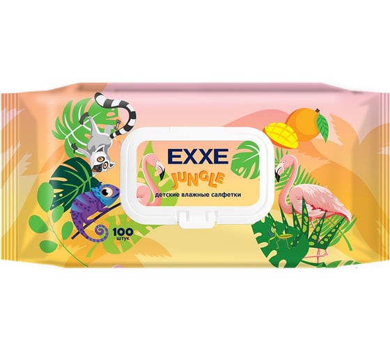 Влажные салфетки EXXE Джунгли детские, 100 шт 275900