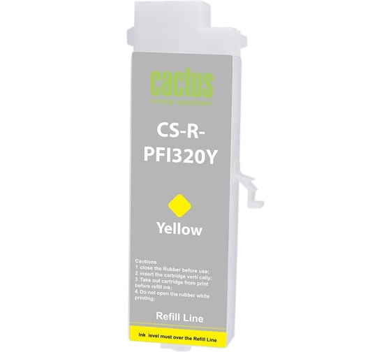 Картридж струйный CACTUS CS-R-PFI320Y-CHIP PFI-320Y желтый, 260мл, для Canon imagePrograf TM-200/200 2107805 1