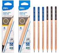 Набор карандашей графитовых DELI 72 шт, трехгранная форма корпуса, липа, HB EC002-HB