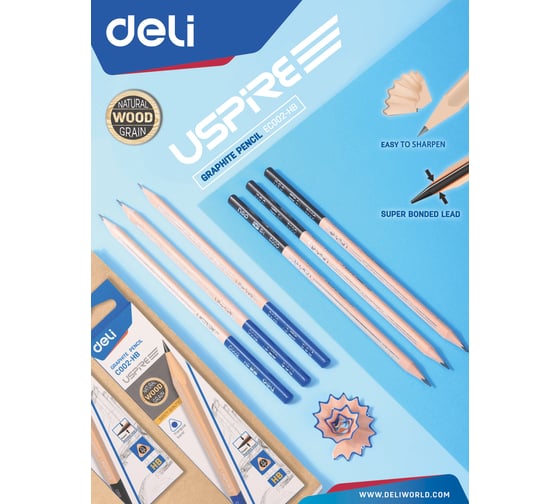 Набор карандашей графитовых DELI 72 шт. EH002-HB трехугол. липа HB EC002-HB