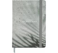 Бизнес-блокнот BRAUBERG с резинкой, в клетку, 96л, А5, 145x203мм, твердая обложка, Тени, 116324