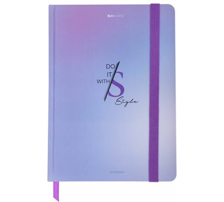 Бизнес-блокнот BRAUBERG с резинкой, в клетку, 96л, А5, 145x203мм, твердая обложка, Style, 116320