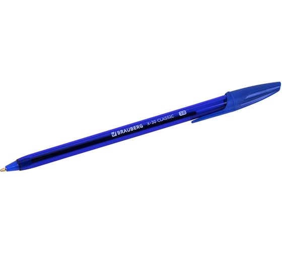Ручки шариковые BRAUBERG X-30, комплект 12 шт, СИНИЕ, узел 1 мм, линия 0.5 мм 144332