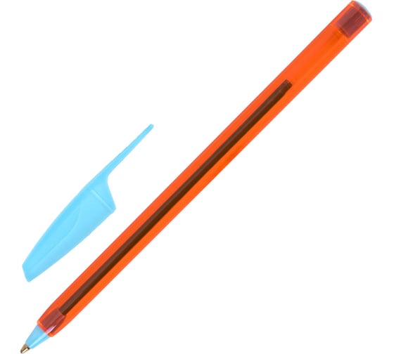 Ручки шариковые BRAUBERG X-30 ORANGE, 12 шт, СИНИЕ, узел 1мм, линия 0,5мм, 144334