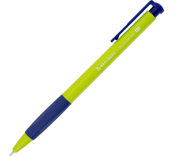 Ручки шариковые BRAUBERG автомат письмо WRITING 3.0, A-30, 12 шт, СИНИЕ, 0,5 мм, 144342