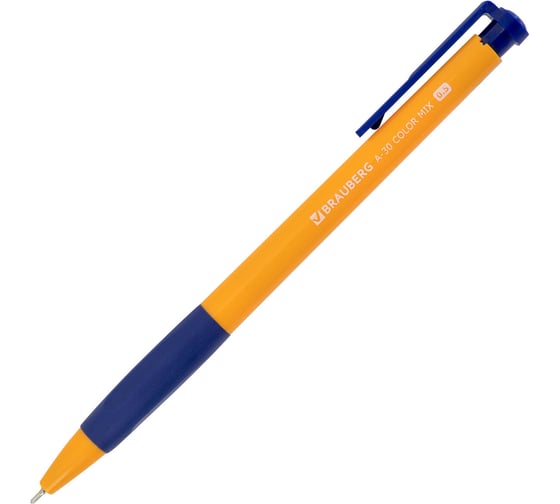 Ручки шариковые BRAUBERG автомат письмо WRITING 3.0, A-30, 12 шт, СИНИЕ, 0,5 мм, 144342