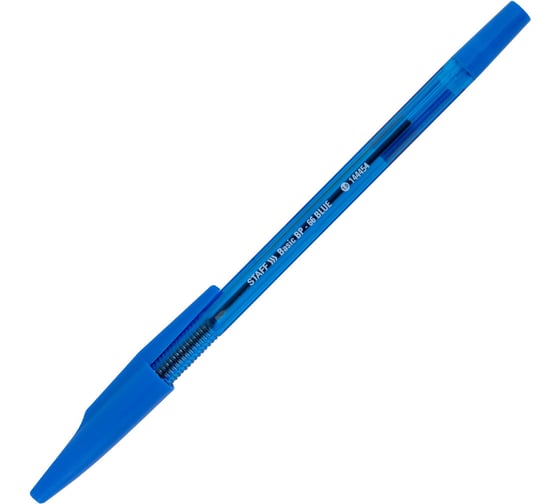 Ручка шариковая Staff Basic BP-66 BLUE, синяя, корпус синий, 1 мм, линия 0,5 144454