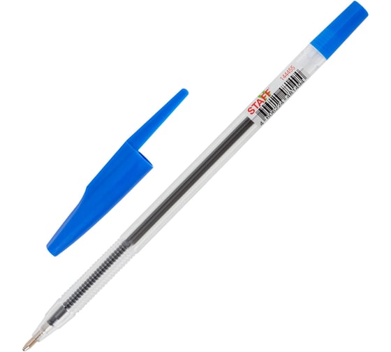 Ручка шариковая Staff Basic BP-66 CLASSIC, СИНЯЯ, корпус прозрачный, 1 мм, линия 0,5 мм 144455