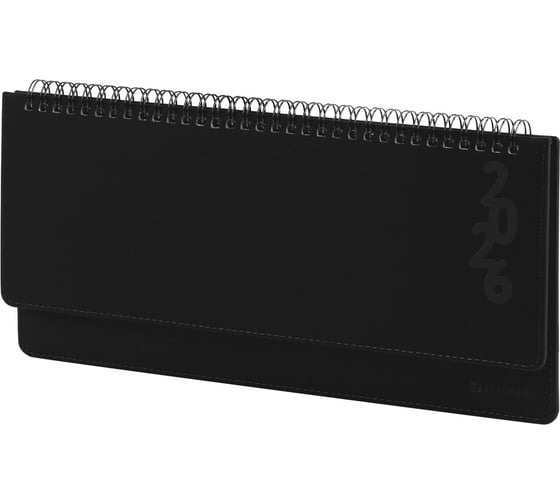 Планинг датированный 2026 305x140мм Up, под кожу, черный, BRAUBERG 117234