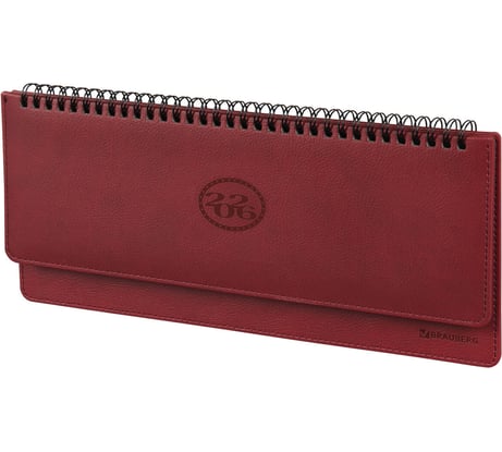 Планинг датированный BRAUBERG 2026 305x140мм Favorite, под кожу, бордовый 117220