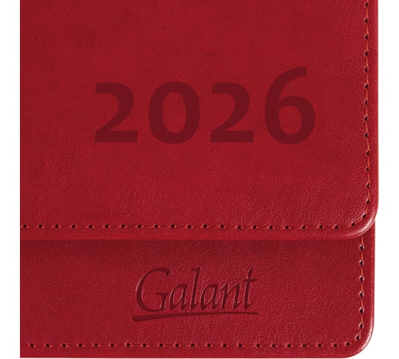 Планинг датированный Galant Ritter 2026, 305x140мм, под кожу, красный, 117237