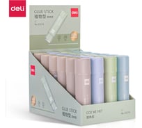 Набор клей-карандаш DELI 9гр, 4 цвета тюбика ассорти, дисплей-бокс, 24 шт. 53274