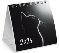 Календарь-домик настольный на гребне BRAUBERG, 2026г, 101x101мм, Милый котик 117281