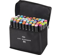 Маркеры для скетчинга WBZ двусторонние, 60 шт, текстильный чехол, 152574