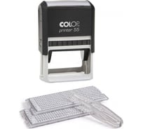 Самонаборный штамп Colop Printer с двумя кассами, 10 строк без рамки, 8 строк с рамкой 55 SET- F чер
