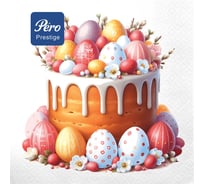 Салфетки бумажные сервировочные Pero Prestige Пасхальное угощение, трехслойные, 20 шт 275987