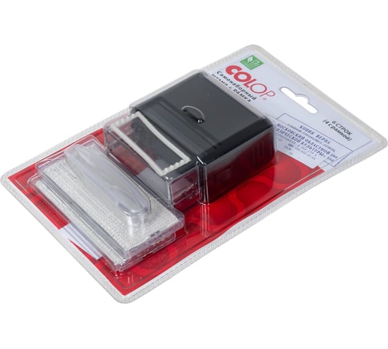 Самонаборный штамп Colop Printer пластмассовый, 6 строк 2 кассы, рамка C40-SET F чер