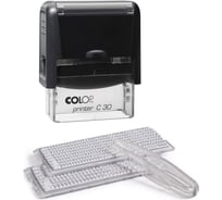 Самонаборный штамп Colop Printer пластмассовый, 5 строк 2 кассы, C30-SET чер