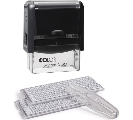 Самонаборный штамп Colop Printer пластмассовый, 5 строк 2 кассы, C30-SET чер 1