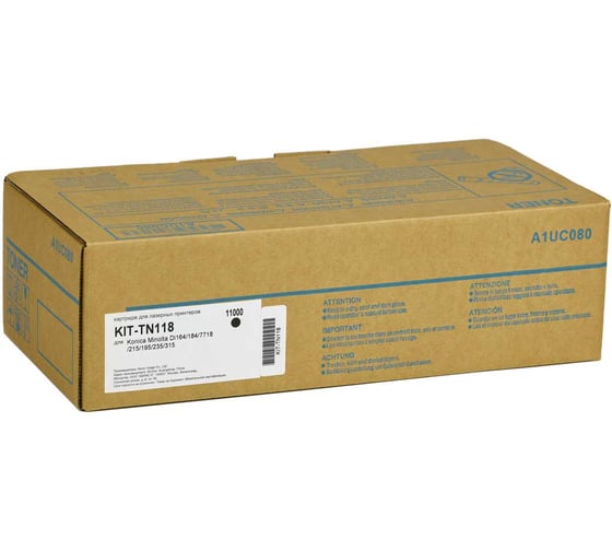 Картридж КИТОнер TN118, TN118, черный, 11000 стр, Konica Minolta Di164/184/7718/215/195/235/315 KIT-Картридж КИТОнер TN118