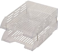 Лоток горизонтальный для бумаг Attache 2шт, на металлических стержнях, прозрачный 1603686