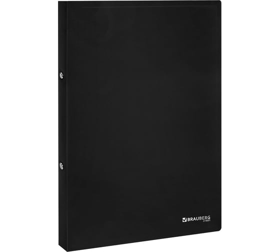 Папка на 2 кольцах BRAUBERG А4 UNIVERSAL, 25 мм, черная, до 170 листов, 0,5 мм 273031