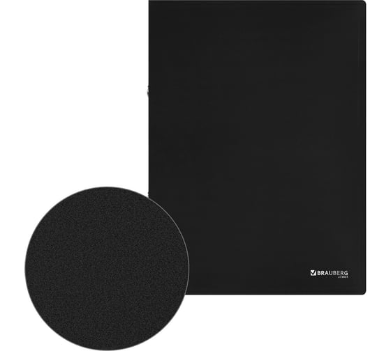 Папка на 2 кольцах BRAUBERG А4 UNIVERSAL, 25 мм, черная, до 170 листов, 0,5 мм 273031