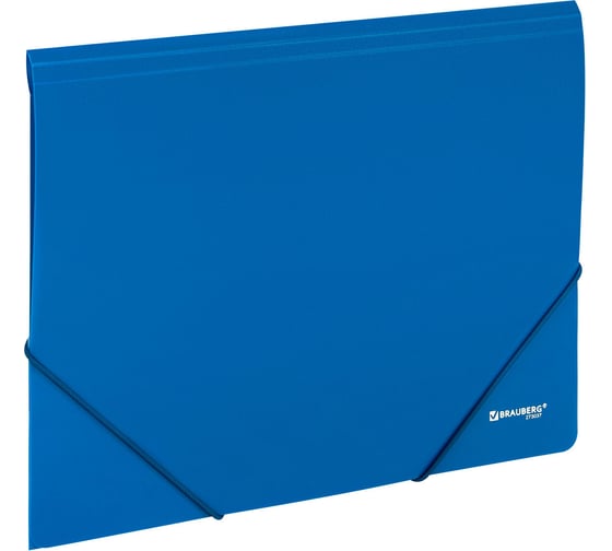 Папка на резинках BRAUBERG А4 UNIVERSAL, синяя, до 300 листов, 0,5 мм 273037 1
