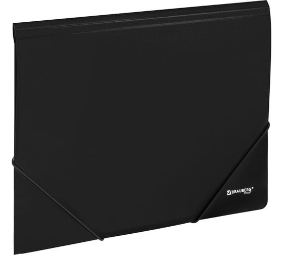 Папка на резинках BRAUBERG А4 UNIVERSAL, черная, до 300 листов, 0,5 мм 273038 1