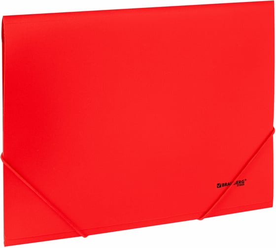 Папка на резинках BRAUBERG А4 UNIVERSAL, красная, до 300 листов, 0,5 мм 273039