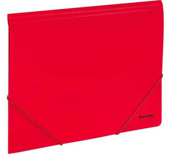 Папка на резинках BRAUBERG А4 UNIVERSAL, красная, до 300 листов, 0,5 мм 273039 1