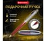Подарочная шариковая ручка BRAUBERG Cornetto синяя, корпус серебряный с бордовым, линия 0.5 мм 143492 2