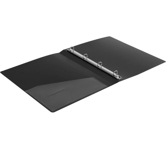 Папка на 4 кольцах BRAUBERG Extra ширина 25 мм, до 170 листов, черная, 0.7 мм 270482